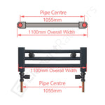 800 x 1100mm Chrome Dual Fuel Flat Heated Towel Rail Radiator