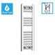 800 x 200 Chrome Dual Fuel Flat Heated Towel Rail Radiator