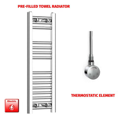 ER-Touch Thermostatic / No Timer 800 x 250 Pre-Filled Electric Heated Towel Radiator Straight Chrome