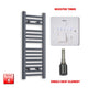Single Heat / Booster Timer 800 x 300 Flat Anthracite Pre-Filled Electric Heated Towel Rail