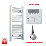ER-Touch Thermostatic / Digital Timer 800 x 300 Pre-Filled Electric Towel Rail Straight Chrome