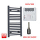 Single Heat / Digital Timer 800 x 400 Flat Anthracite Pre-Filled Electric Heated Towel Radiator HTR