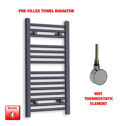 ER-Wifi Thermostatic / No Timer 800 x 400 Flat Anthracite Pre-Filled Electric Heated Towel Radiator HTR