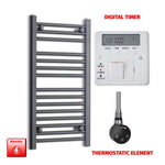 ER-Touch Thermostatic / Digital Timer 800 x 400 Flat Black Pre-Filled Electric Heated Towel Radiator HTR