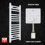 Single Heat / Booster Timer 800 x 400 Pre-Filled Electric Heated Towel Radiator White HTR