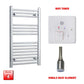 Flat / Single Heat / Wifi Timer 800 x 400mm Chrome Electric Towel Rail Pre-Filled Bathroom Warmer