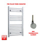 Flat / ER-Wifi Thermostatic / No Timer 800 x 400mm Chrome Electric Towel Rail Pre-Filled Bathroom Warmer