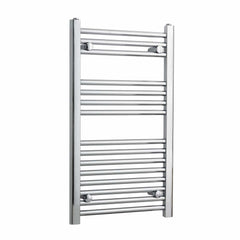 800 x 450 Chrome Dual Fuel Flat Heated Towel Rail Radiator