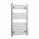 800 x 450 Chrome Dual Fuel Flat Heated Towel Rail Radiator
