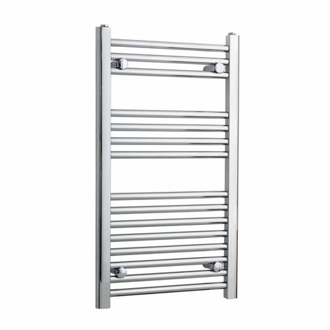 800 x 450 Chrome Dual Fuel Flat Heated Towel Rail Radiator