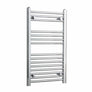 800 x 450 Chrome Dual Fuel Flat Heated Towel Rail Radiator