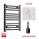Single Heat / Wifi Timer 800 x 450 Flat Black Pre-Filled Electric Heated Towel Radiator HTR