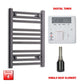 Single Heat / Digital Timer 800 x 450 Flat Black Pre-Filled Electric Heated Towel Radiator HTR