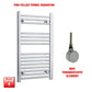 Flat / ER-Wifi Thermostatic / No Timer 800 x 500  Pre-Filled Chrome Electric Towel Radiator Bathroom Warmer