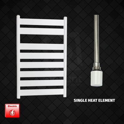 800x500mm White Flat Panel Pre-Filled Electric Heated Towel Rail