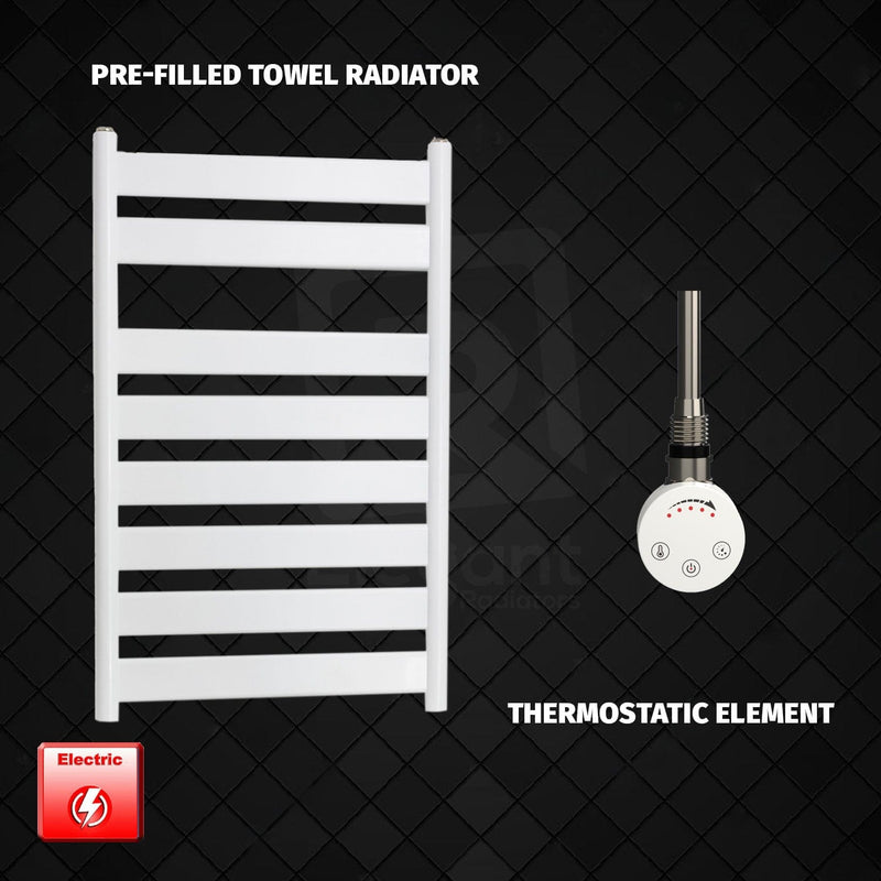 ER-Touch Thermostatic / No Timer 800 x 500 White Flat Panel Pre-Filled Electric Heated Towel Radiator HTR