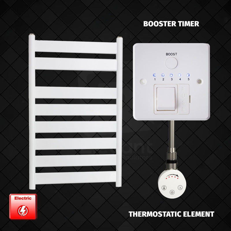 ER-Touch Thermostatic / Booster Timer 800 x 500 White Flat Panel Pre-Filled Electric Heated Towel Radiator HTR