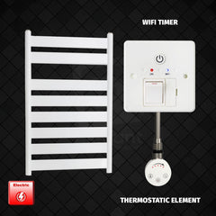 ER-Touch Thermostatic / Wifi Timer 800 x 500 White Flat Panel Pre-Filled Electric Heated Towel Radiator HTR