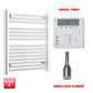 Single Heat / Digital Timer 800 x 550 Pre-Filled Electric Heated Towel Rail Straight Chrome