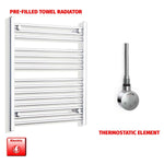 ER-Touch Thermostatic / No Timer 800 x 550 Pre-Filled Electric Heated Towel Rail Straight Chrome