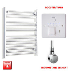 ER-Touch Thermostatic / Booster Timer 800 x 550 Pre-Filled Electric Heated Towel Rail Straight Chrome