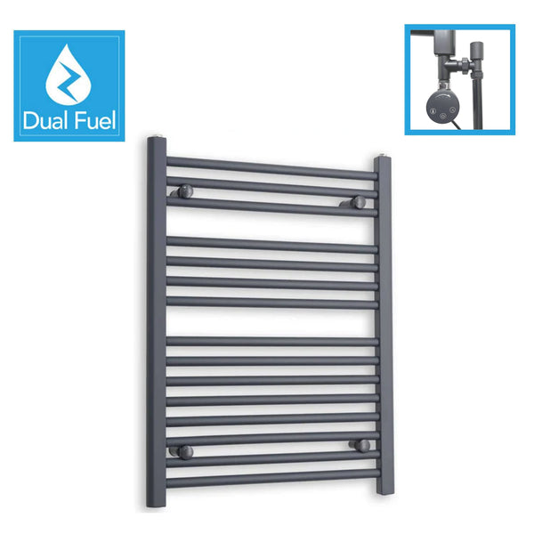 Matt Black Dual Fuel Heated Towel Rail 800 x 600mm