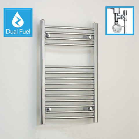 800 x 600 Chrome Dual Fuel Flat Heated Towel Rail Radiator