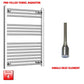 Flat / Single Heat / No Timer 800 x 600 Chrome Electric Heated Towel Rail Pre-Filled Bathroom Warmer