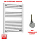 Flat / ER-Wifi Thermostatic / No Timer 800 x 600 Chrome Electric Heated Towel Rail Pre-Filled Bathroom Warmer