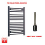 Single Heat / No Timer 800 x 600 Flat Black Pre-Filled Electric Heated Towel Radiator HTR