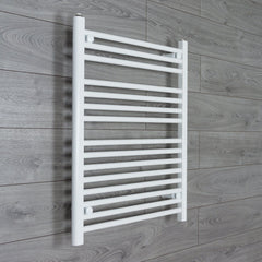 Without Valves 800 x 600 Heated Towel Rail Flat White Central Heating