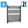 800 x 700 Dual Fuel Flat Black Heated Towel Rail Radiator