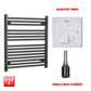 Single Heat / Booster Timer 800 x 700 Flat Black Pre-Filled Electric Heated Towel Radiator HTR