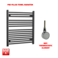 ER-Wifi Thermostatic / No Timer 800 x 700 Flat Black Pre-Filled Electric Heated Towel Radiator HTR