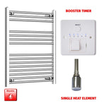 Flat / Single Heat / Booster Timer 800 x 700 Pre-Filled Electric Heated Towel Radiator Chrome