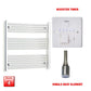 Flat / Single Heat / Booster Timer 800 x 750 Pre-Filled Electric Heated Towel Radiator Chrome