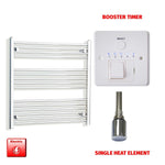 Flat / Single Heat / Booster Timer 800 x 750 Pre-Filled Electric Heated Towel Radiator Chrome