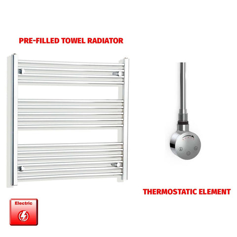 Flat / ER-Touch Thermostatic / No Timer 800 x 750 Pre-Filled Electric Heated Towel Radiator Chrome