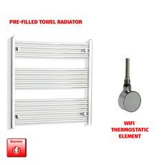 Flat / ER-Wifi Thermostatic / No Timer 800 x 750 Pre-Filled Electric Heated Towel Radiator Chrome