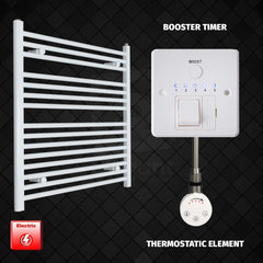 ER-Touch Thermostatic / Booster Timer 800 x 750 Pre-Filled Electric Heated Towel Rail White HTR