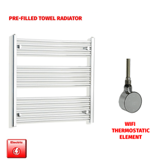 ER-Wifi Thermostatic / No Timer 800 x 800 Pre-Filled Electric Heated Towel Rail Straight Chrome