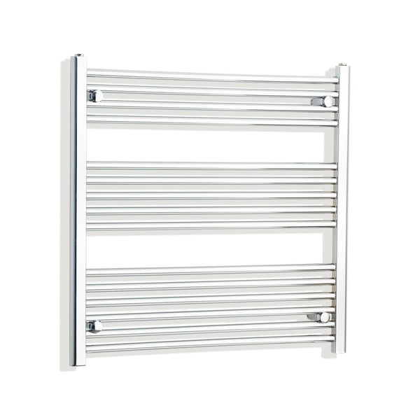 800x850mm Chrome Dual Fuel Flat Heated Towel Rail Radiator - Elegant Radiators