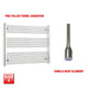 Single Heat / No Timer 800 x 950 Pre-Filled Electric Heated Towel Rail Straight Chrome
