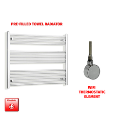 ER-Wifi Thermostatic / No Timer 800 x 950 Pre-Filled Electric Heated Towel Rail Straight Chrome