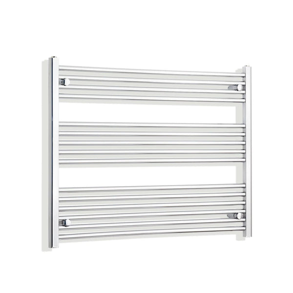 Without Valves 800mm High 1100mm Wide Flat Chrome Heated Towel Rail