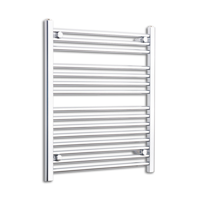 Without Valves 800mm High x 700mm Wide Heated Straight Towel Radiator Chrome