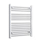 Without Valves 800mm High x 700mm Wide Heated Straight Towel Radiator Chrome