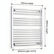 800mm High x 700mm Wide Heated Straight Towel Radiator Chrome - Elegant Radiators