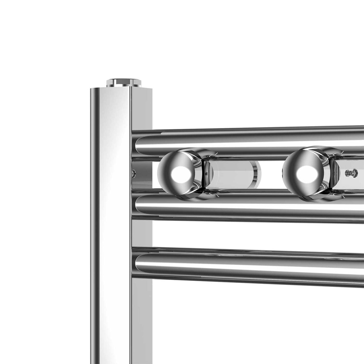 800 x 200 Pre-Filled Electric Heated Towel Radiator Straight Chrome Detail View