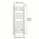800x300mm Heated Towel Rail Radiator Flat White - Elegant Radiators